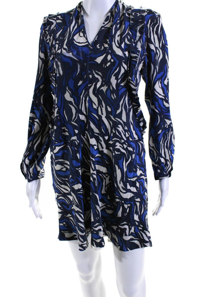 Isabel Marant Etoile Womens Long Sleeve V Neck Dress Blue Size Medium