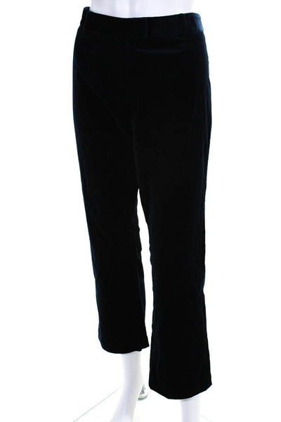 Frame Atelier Womens Zipper Fly High Rise Straight Velvet Pants Navy Size 29