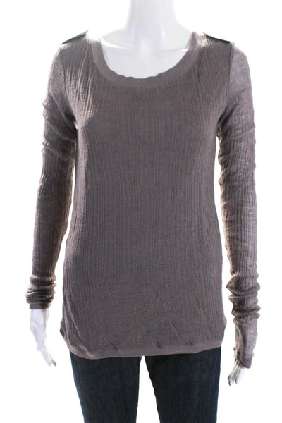 Elizabeth and James Womens Mauve Wool Blend Long Sleeve Knit Top Size S