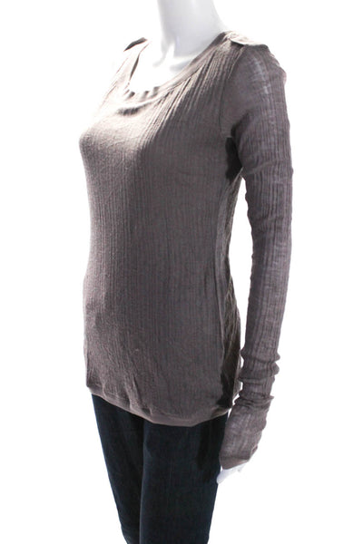 Elizabeth and James Womens Mauve Wool Blend Long Sleeve Knit Top Size S