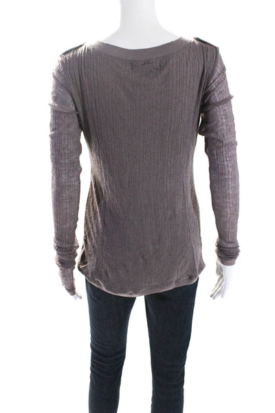 Elizabeth and James Womens Mauve Wool Blend Long Sleeve Knit Top Size S