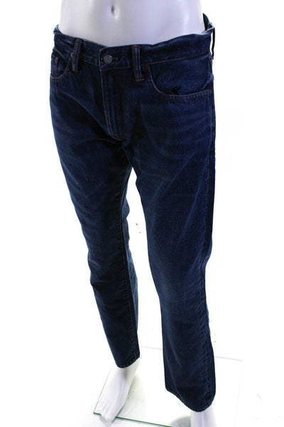 Polo Ralph Lauren Womens Cotton Dark Wash Slim Straight Jeans Blue Size 32x32