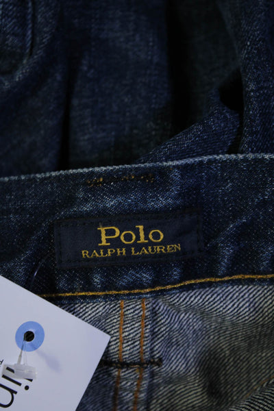 Polo Ralph Lauren Womens Cotton Dark Wash Slim Straight Jeans Blue Size 32x32