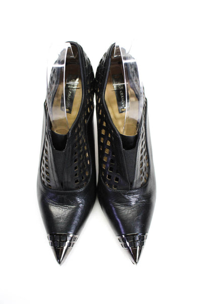 Reed Krakoff WOmens Leather Pointed Toe Caged Stiletto Heels Black Size 8.5