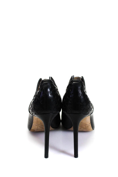 Reed Krakoff WOmens Leather Pointed Toe Caged Stiletto Heels Black Size 8.5