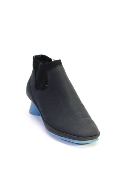 Camper Womens Black Sculpted Blue Block Heels Ankle Boots Shoes Size 7