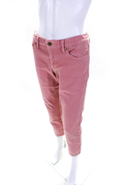 Tory Burch Womens High Waist Ankle Skinny Jeans Pants Pink Size 30