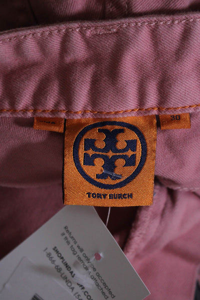 Tory Burch Womens High Waist Ankle Skinny Jeans Pants Pink Size 30