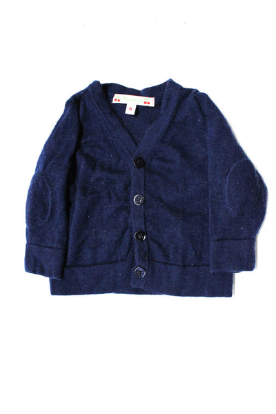 Bonpoint Childrens Girls Button Down Long Sleeves Cardigan Sweater Navy Blue Sz