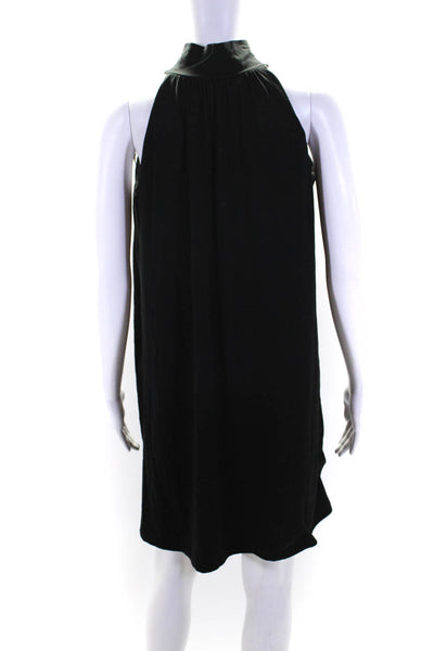 Susana Monaco Womens Halter Neck Sleeveless Shift Dress Black Size L