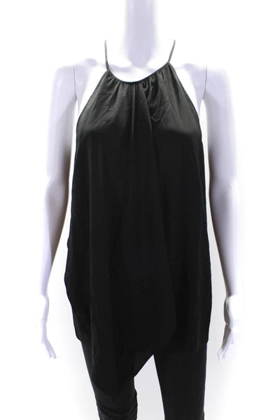 Theory Womens Halter Neck Sleeveless Blouse Black Size L