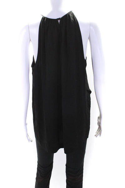 Theory Womens Halter Neck Sleeveless Blouse Black Size L