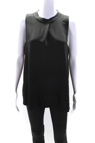 Theory Womens Sleeveless Round Neck Tank Blouse Black Size L