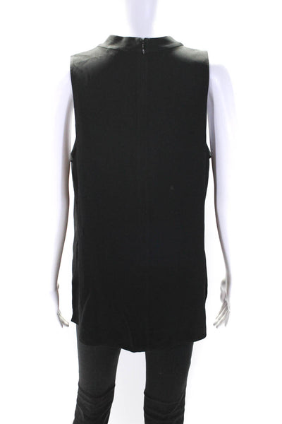 Theory Womens Sleeveless Round Neck Tank Blouse Black Size L