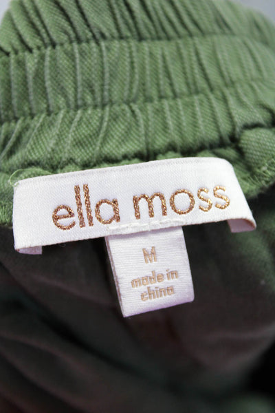 Ella Moss Womens Belted Cross Over Elastic High Rise Shorts Green Size Medium