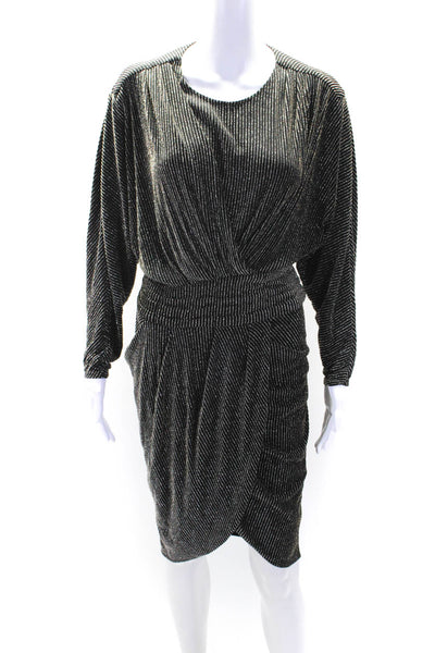 IRO Womnens Striped Long Sleeves Magnus Dress Silver Black Size EUR 38