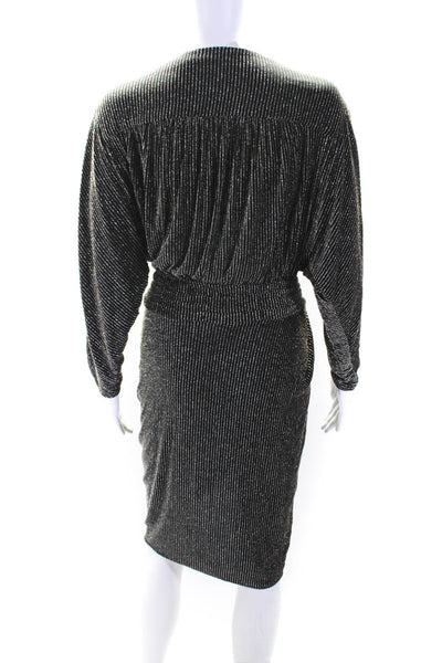 IRO Womnens Striped Long Sleeves Magnus Dress Silver Black Size EUR 38