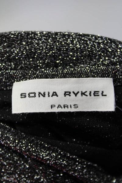 Sonia Rykiel Girls Glitter Graphic Print Ruffled A-Line Dress Silver Size 10Y