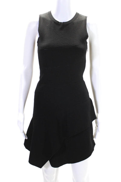 Alaia Womens Sleeveless A Line Asymmetrical Dress Black Wool Size EUR 36