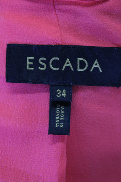 Escada Womens Silk Behire Single Button Blazer Jacket Coral Pink Size EUR 34