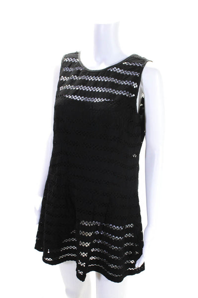 Nanette Lepore Womens Stretch Cotton Cut Out Sleeveless Mini Dress Black Size 12