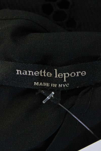 Nanette Lepore Womens Stretch Cotton Cut Out Sleeveless Mini Dress Black Size 12