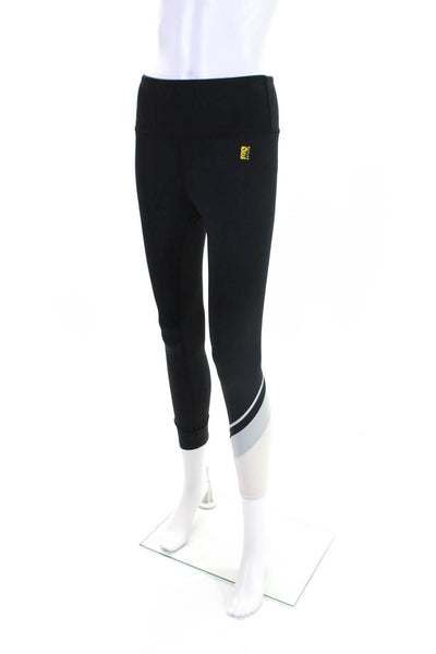 P.E Nation Womens Tapered Leg Compression High Waisted Leggings Black Medium