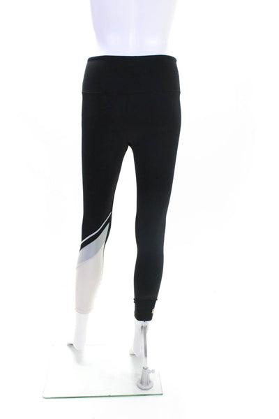 P.E Nation Womens Tapered Leg Compression High Waisted Leggings Black Medium