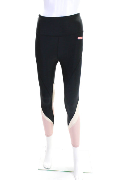 P.E. Nation Womens Tapered Leg Compression Leggings Black Size Medium