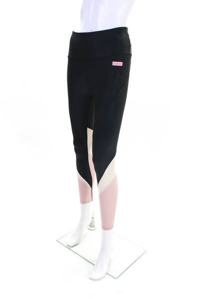 P.E. Nation Womens Tapered Leg Compression Leggings Black Size Medium