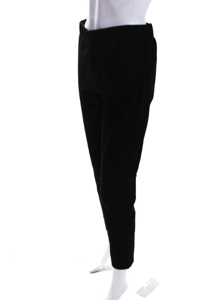 Joseph Womens Elastic Waistband Cropped Gabardine Straight Pants Black FR 40