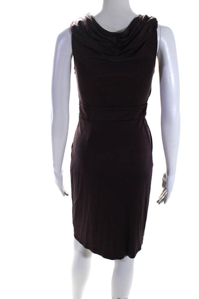 Catherine Malandrino Womens Surplice Jersey Sheath Dress Burgundy Size Petite