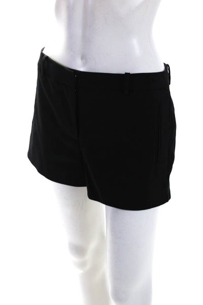 L Agence Womens Zipper Fly Mid Rise Short Shorts Black Cotton Size 4