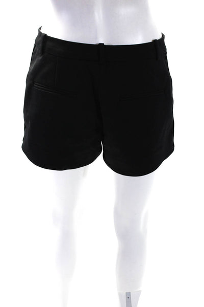 L Agence Womens Zipper Fly Mid Rise Short Shorts Black Cotton Size 4