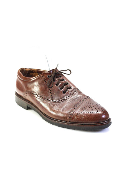 Bruno Magli Mens Brogue Leather Oxfords Dress Shoes Brown Size 10