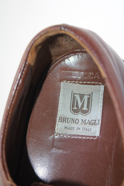 Bruno Magli Mens Brogue Leather Oxfords Dress Shoes Brown Size 10