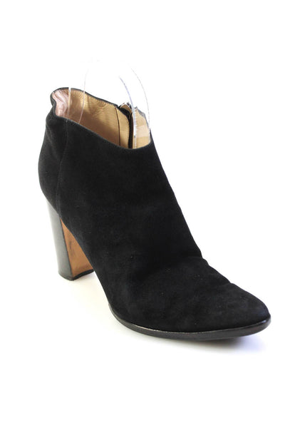 Manolo Blahnik Womens Point Toe Block Heel Ankle Boots Black Suede Size 38 8