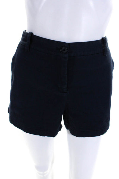 Theory Womens Cotton Belt Looped Short 3" Inseam Chino Shorts Navy Blue Size 8