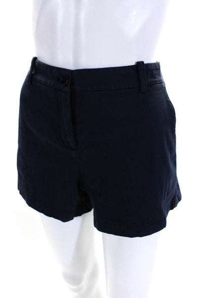 Theory Womens Cotton Belt Looped Short 3" Inseam Chino Shorts Navy Blue Size 8