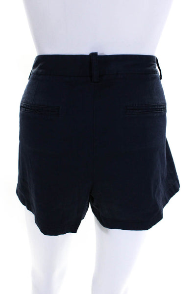 Theory Womens Cotton Belt Looped Short 3" Inseam Chino Shorts Navy Blue Size 8