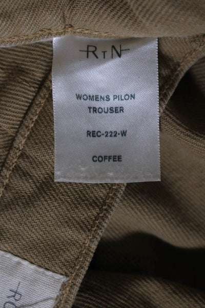 Road To Nowhere Womens Zipper Fly High Rise Straight Pants Brown Cotton Size 0