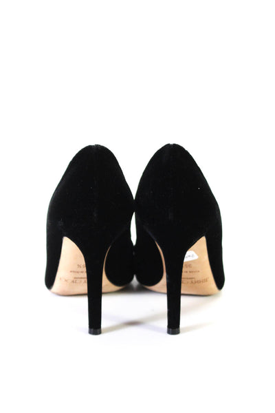Jimmy Choo Womens Stiletto Pointed Toe Velvet Pumps Black Size 36.5