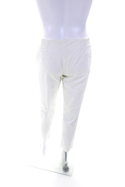 Theory Womens Cotton Darted Zipped Tapered Slip-On Dress Pants White Size 0