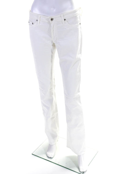 AG Adriano Goldschmied Womens Mid Rise Slim Fit Bootcut Jeans White Size 29