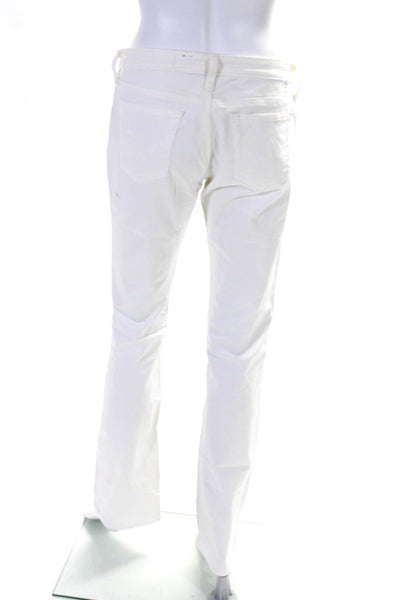 AG Adriano Goldschmied Womens Mid Rise Slim Fit Bootcut Jeans White Size 29