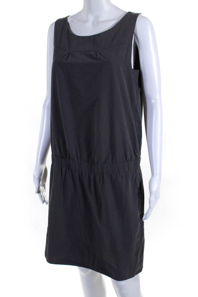 Vince Womens Sleeveless Scoop Neck MId Calf Dress Back Zip Gray Size 10