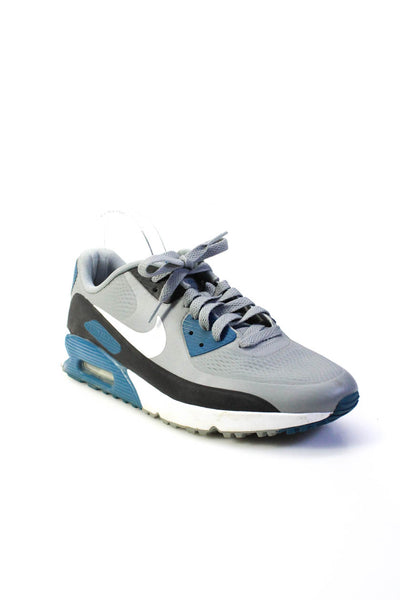 Nike Mens Lace Up Low Top Air Max Sneakers Gray Black Blue Leather Size 11