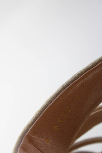 Sergio Rossi Womens Stiletto Strappy Slide Sandals Brown Suede Leather Size 39