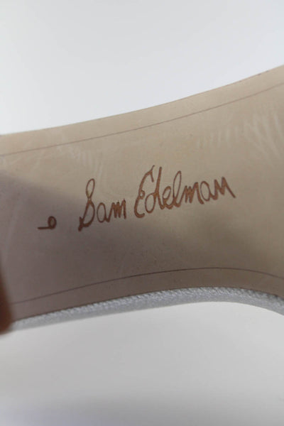 Sam Edelman Womens Block Heel Metallic Ankle Strap Sandals Silver Tone Size 9