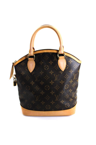 Louis Vuitton Womens Monogram Canvas Zip Top Lockit PM Tote Handbag  Brown